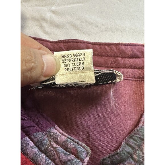 Natural Choice  By S.R.G.  Vintage Boho Patchwork Quilted Reversible Vest Size L - Picture 8 of 10